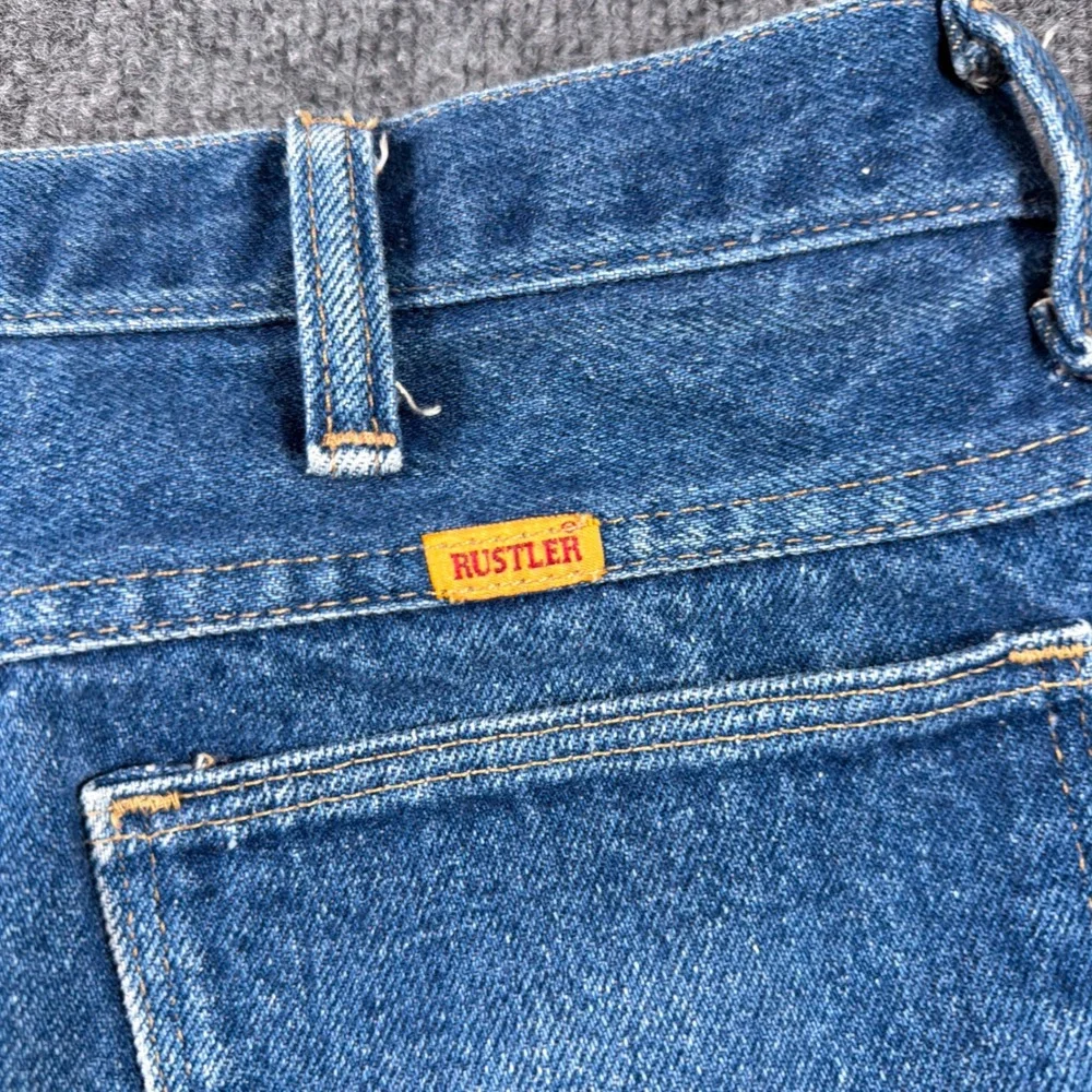 Vintage Rustler Regular Fit Jeans Mens 32x29 Blue Straight Leg Denim USA 87620NV